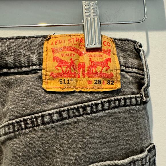 Levi's 511 Jeans Men's 28 x 32 Black Straight Leg - Picture 7 of 12